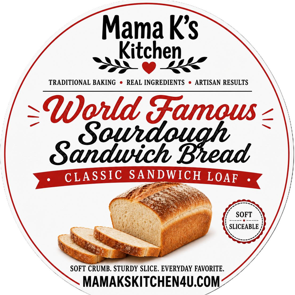 Sourdough Sandwich Bread label